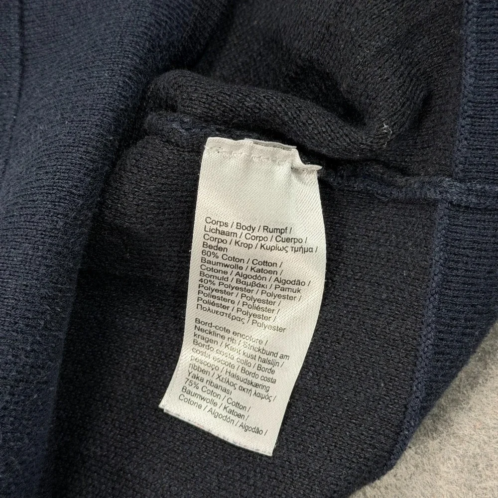 Lacoste Dark Navy Blue Ribbed Knit Crew Neck Pullover Sweater Men's Size‎ XL